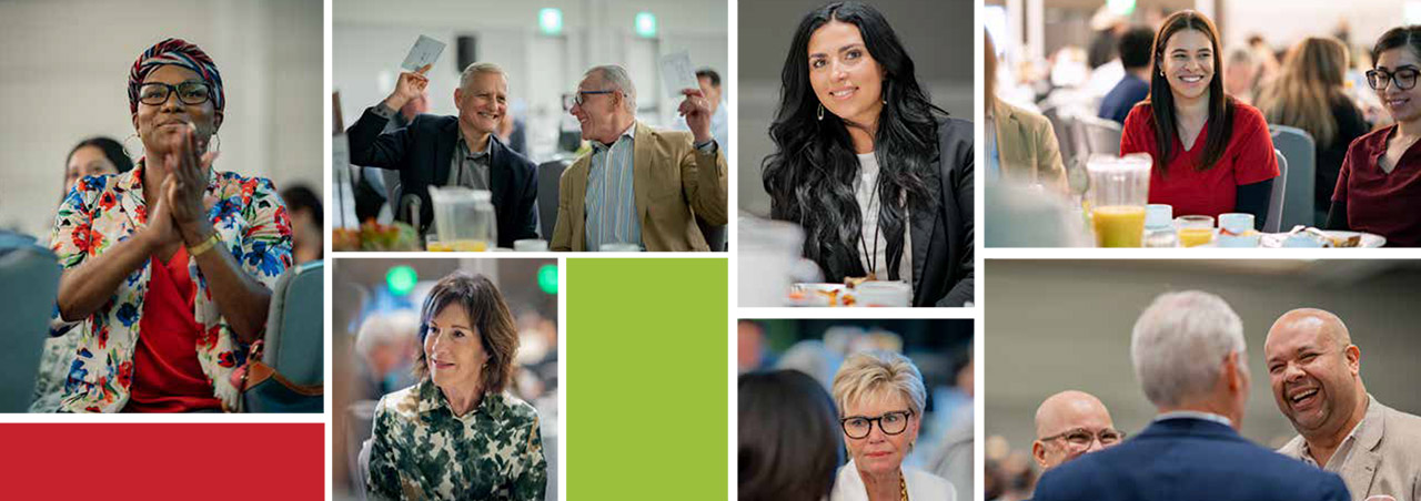 Collage of previous Breakfast of Champions event images