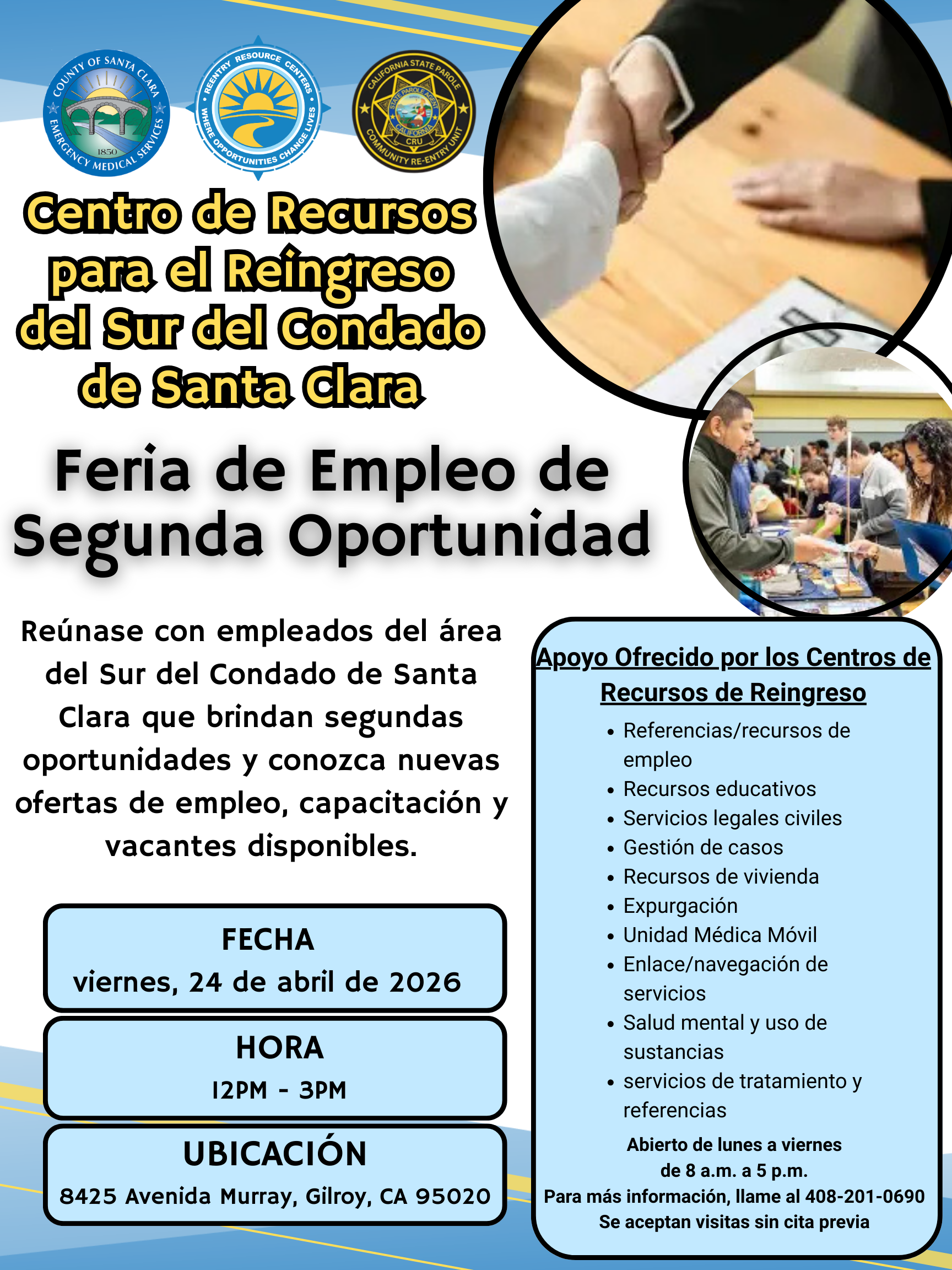 Feria de Empleo Segunda Oportunidad – Gilroy, CA – April 24, 2026