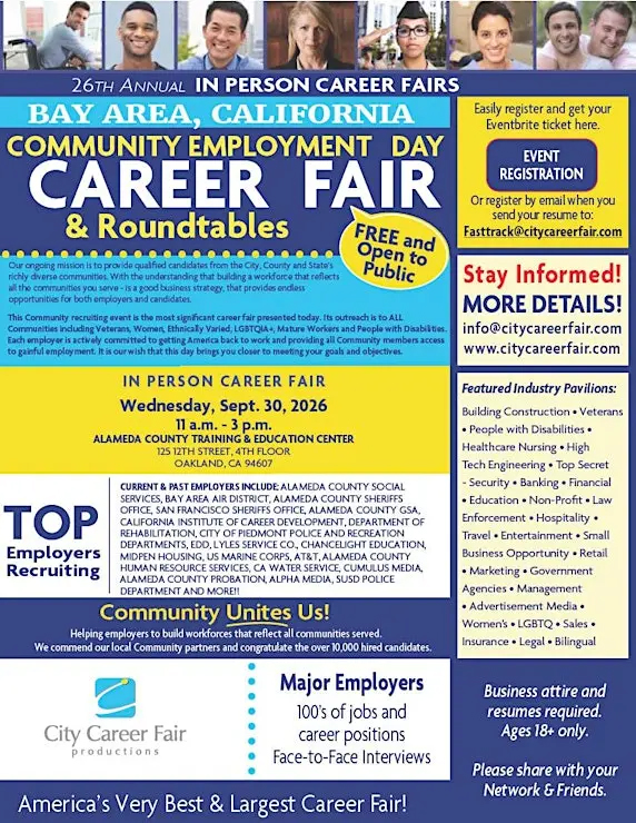 Community Employment Day Career Fair - Oakland, CA - September 30, 2026