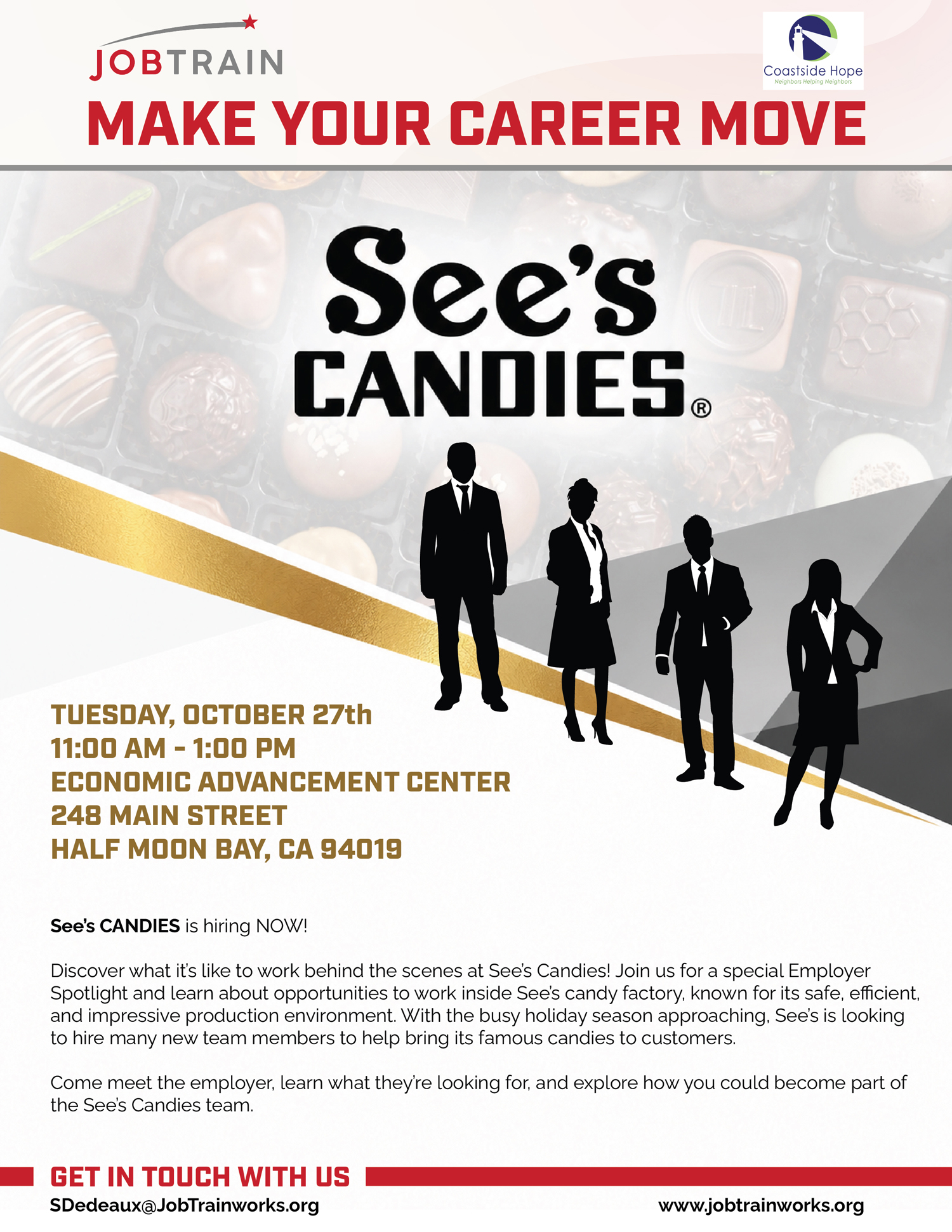 See's Candies Hiring Event - Half Moon Bay, CA - October 27, 2026